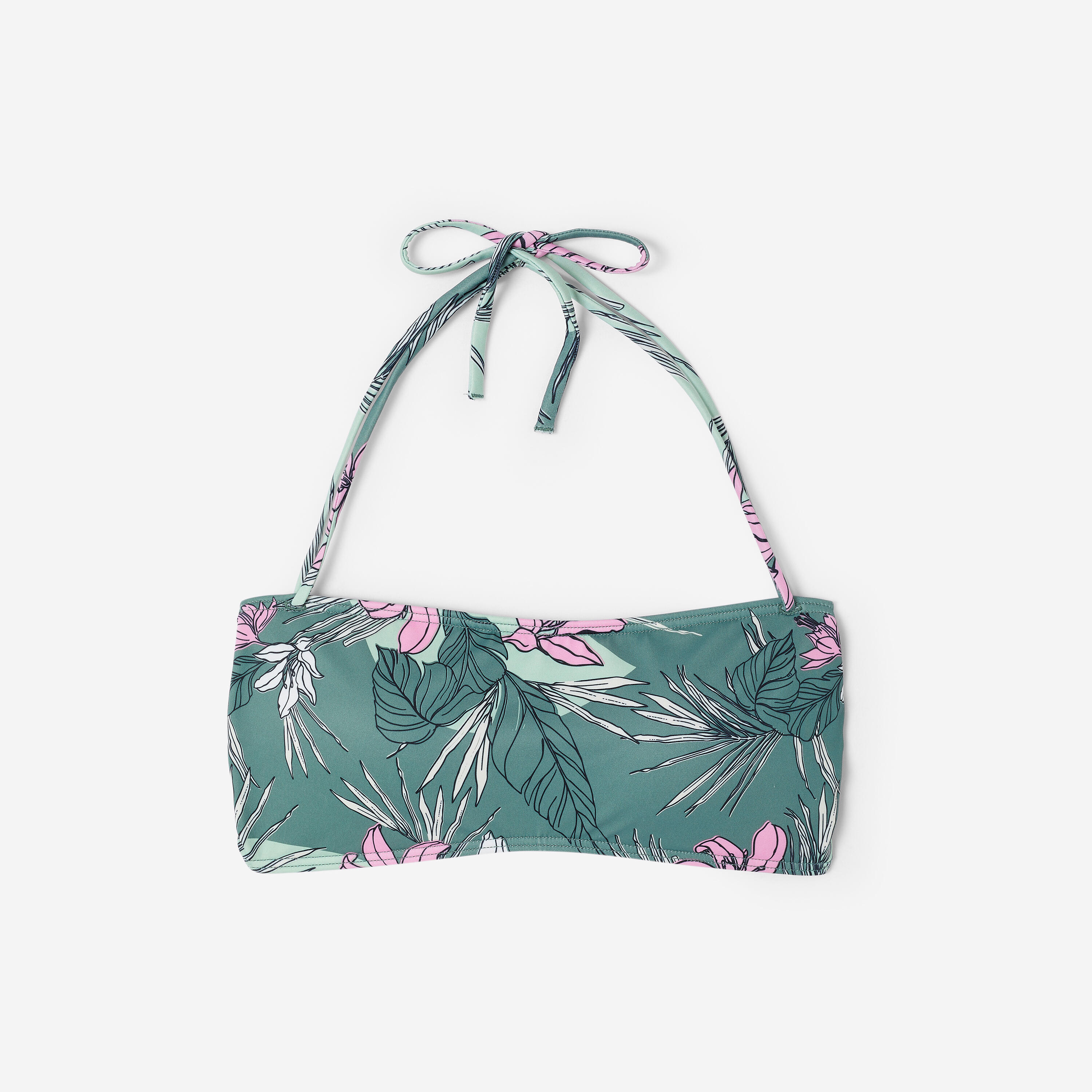 Haut de maillot de bain bandeau femme, Laura Numea kaki 6/6