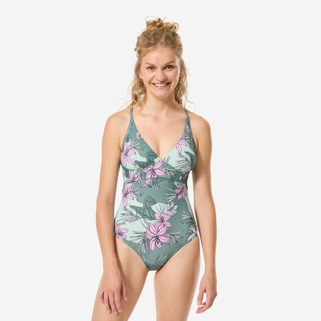 Maillot de bain 1 pièce surf femme, Bea Numea kaki