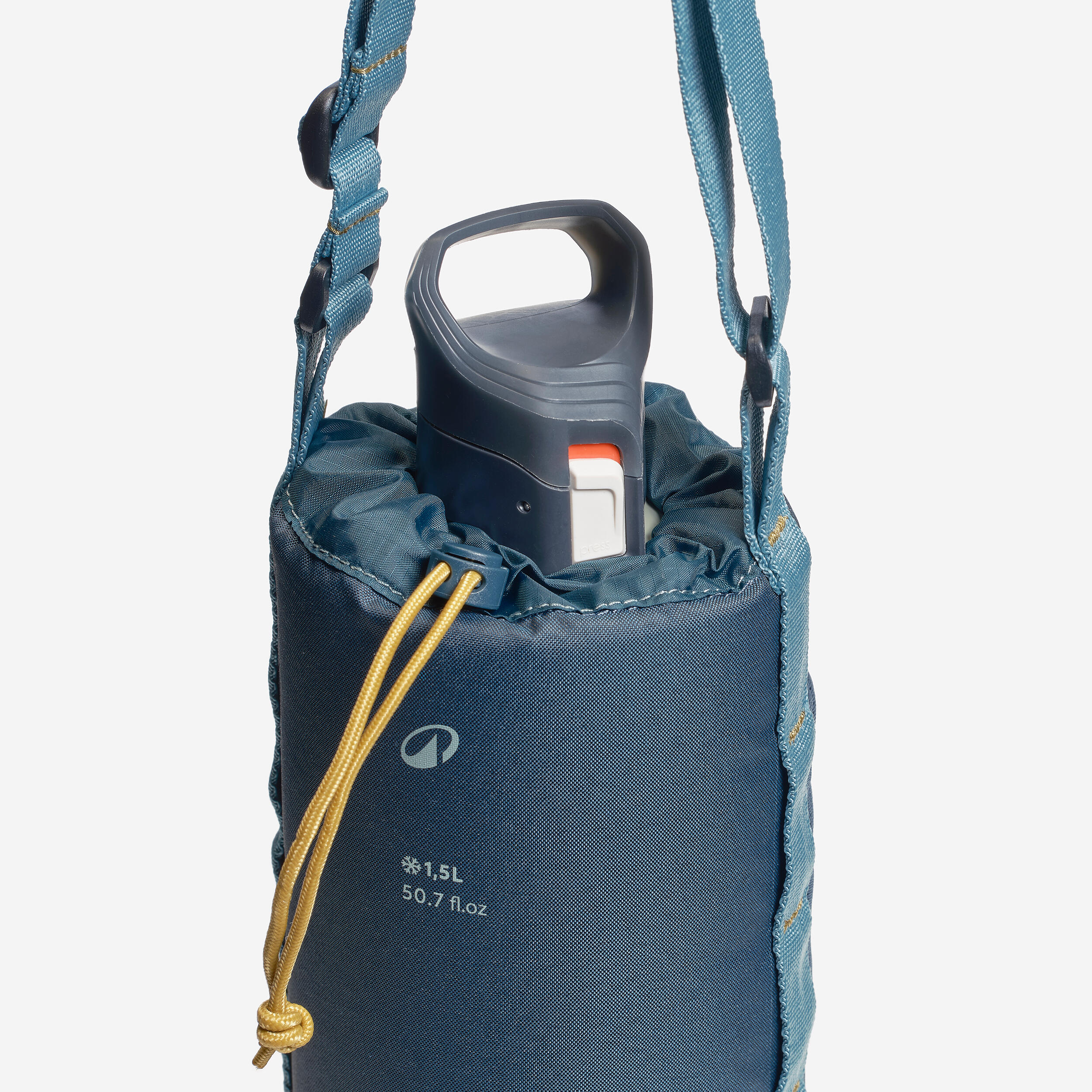 Isothermal Cover for 1.5 L Hiking Water Bottle with Shoulder Strap and Pocket - QUECHUA