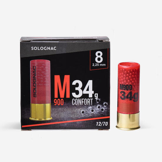 Cartouche m900 34g confort calibre 12/70 plomb n°8 x 25