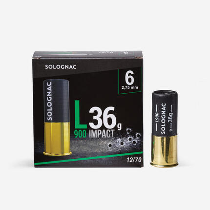 Cartouche l900 36g impact calibre 12/70 plomb n°6 x25