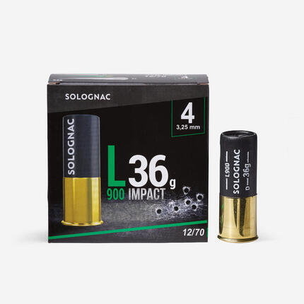 Cartouche l900 36 grammes impact calibre 12/70 plomb n°4 x25