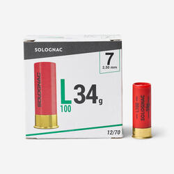 CARTOUCHE L100 34g CALIBRE 12/70 PLOMB N°7 X25