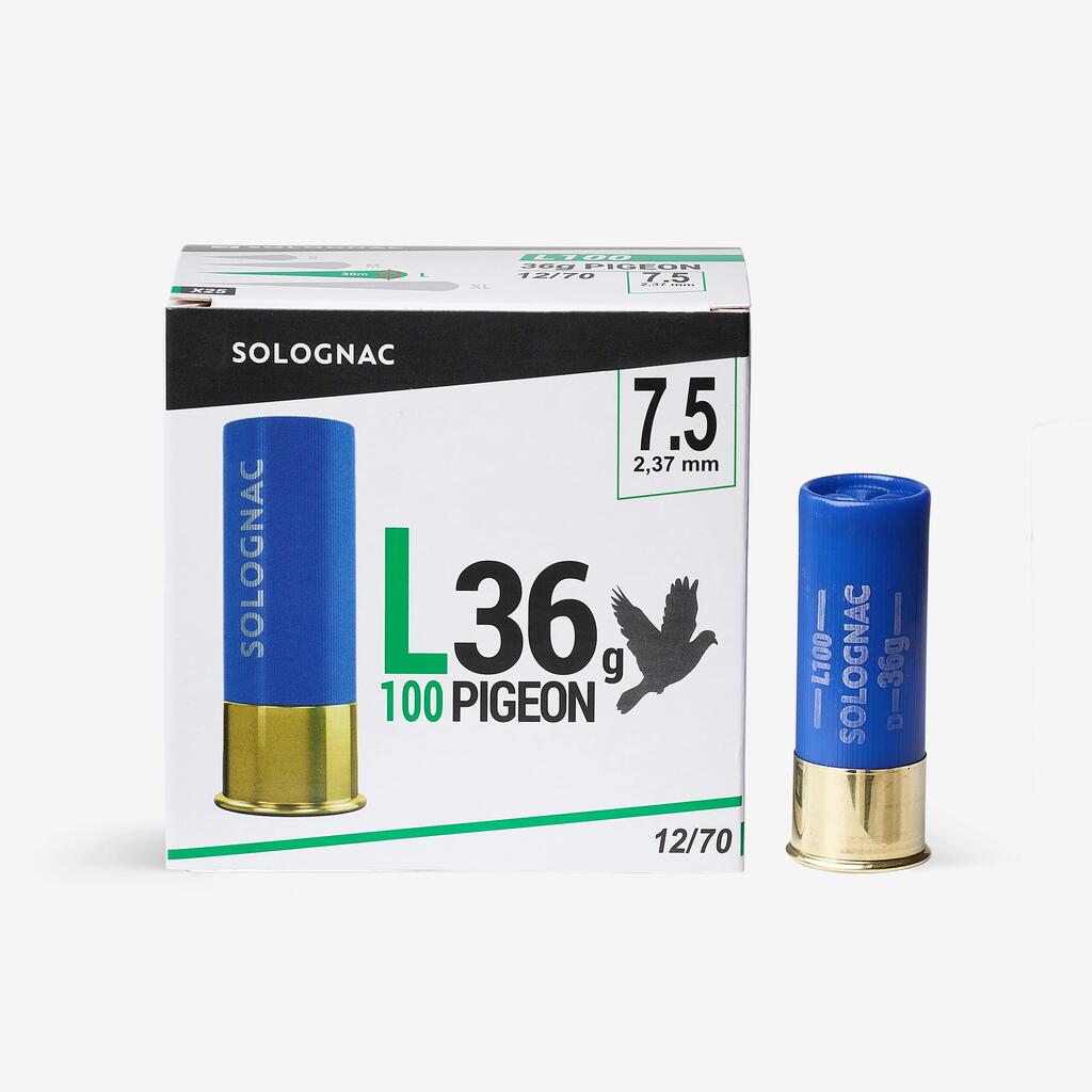 CARTRIDGE L100 36 g GAUGE 12/70 SHOT SIZE 7.5 x25