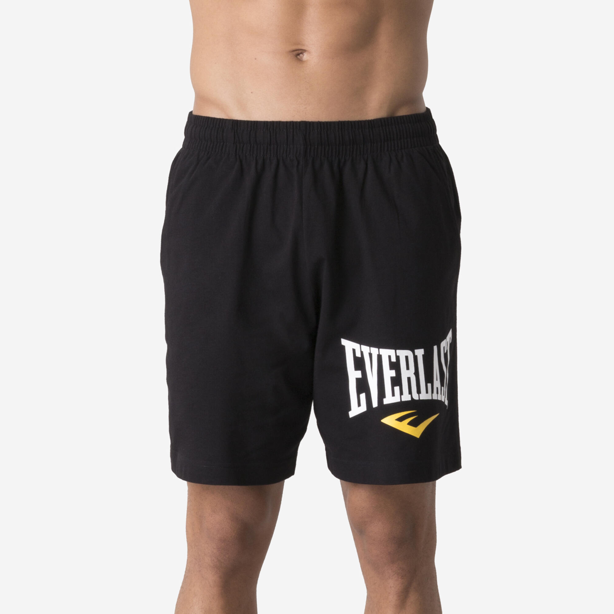 Pantaloncini Everlast uomo palestra regular fit cotone neri 3/4