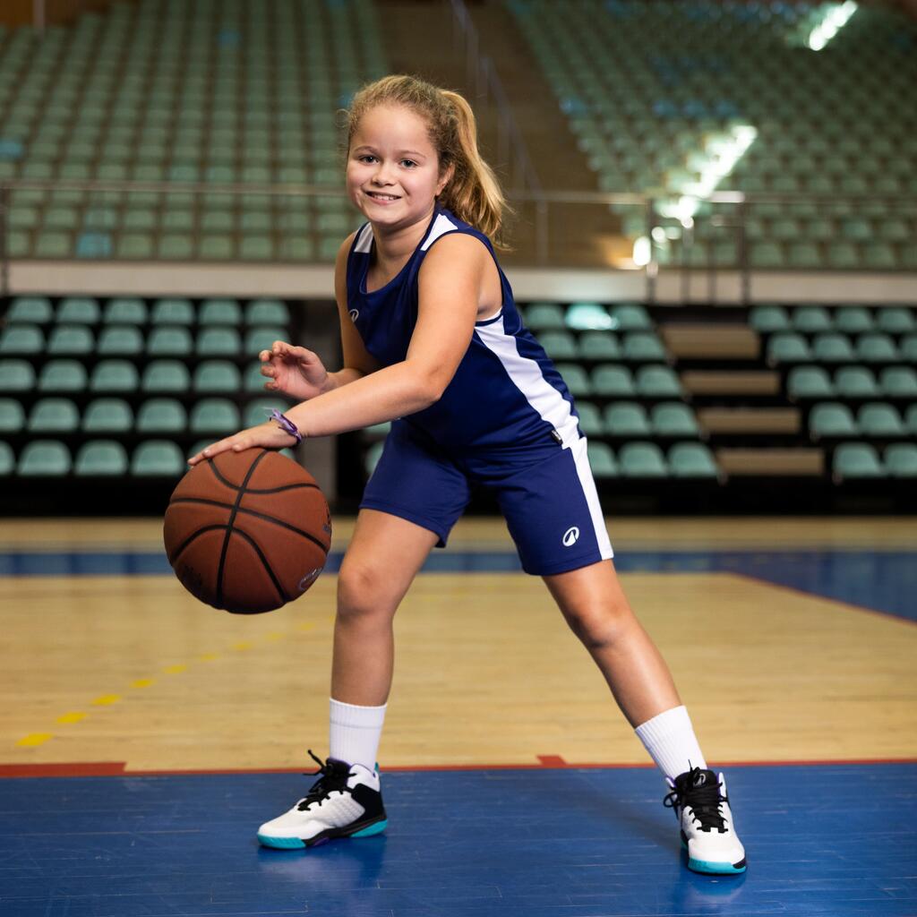 Otroška košarkarska majica brez rokavov 100 - temno modra