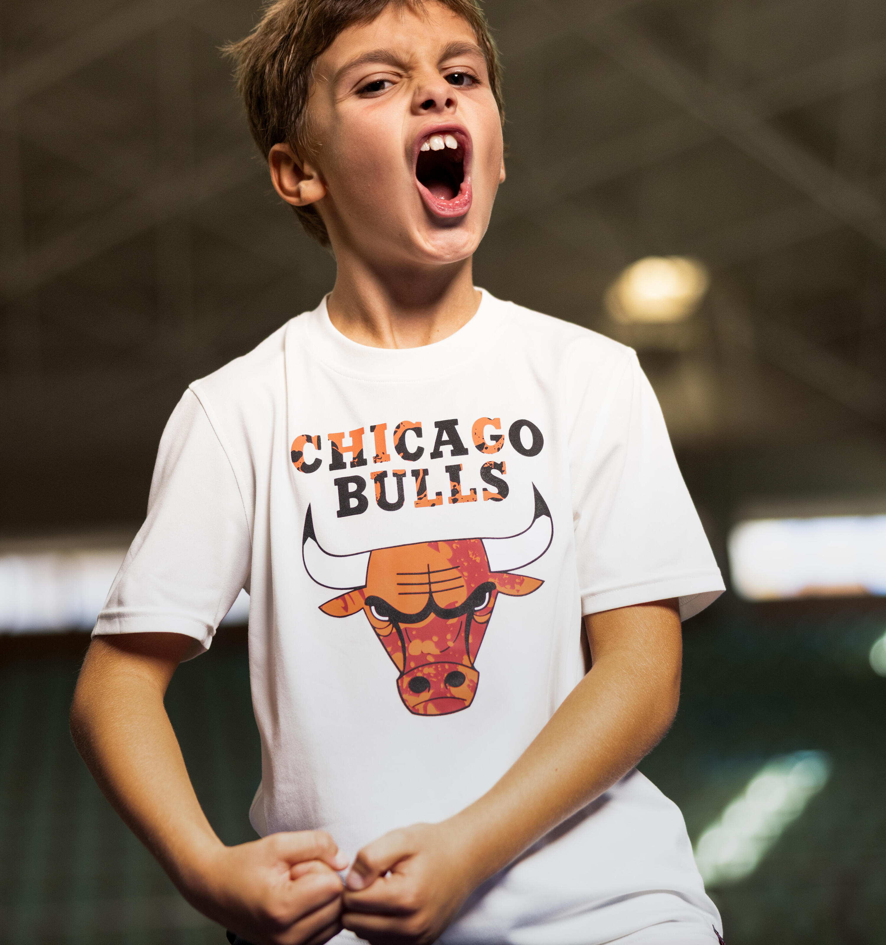 NBA-Basketball-T-Shirt der Chicago Bulls für Kinder, 900, weiss 8/8