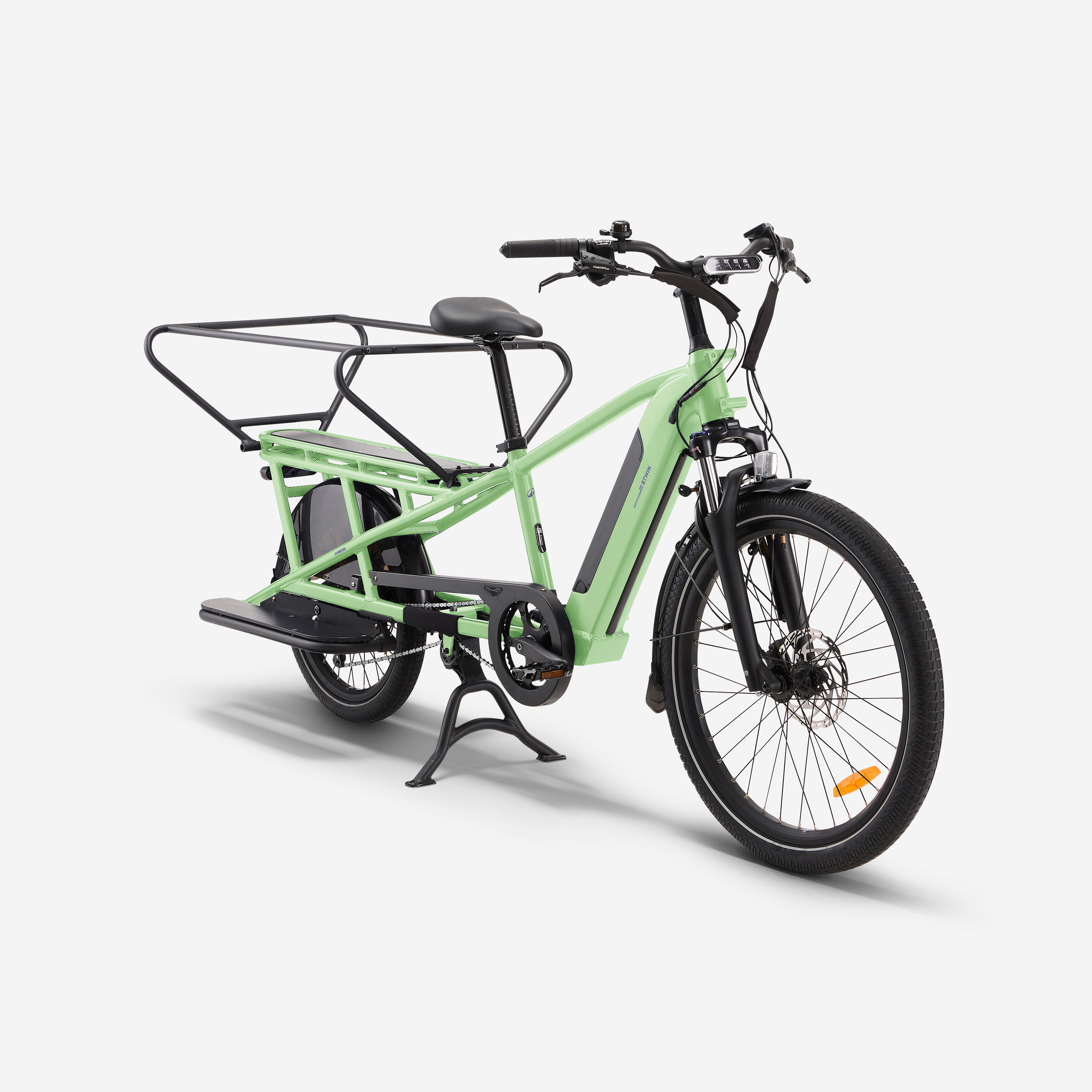Bicicleta de Carga Elétrica Longtail E-THREE 500 Verde Pastel 2/19