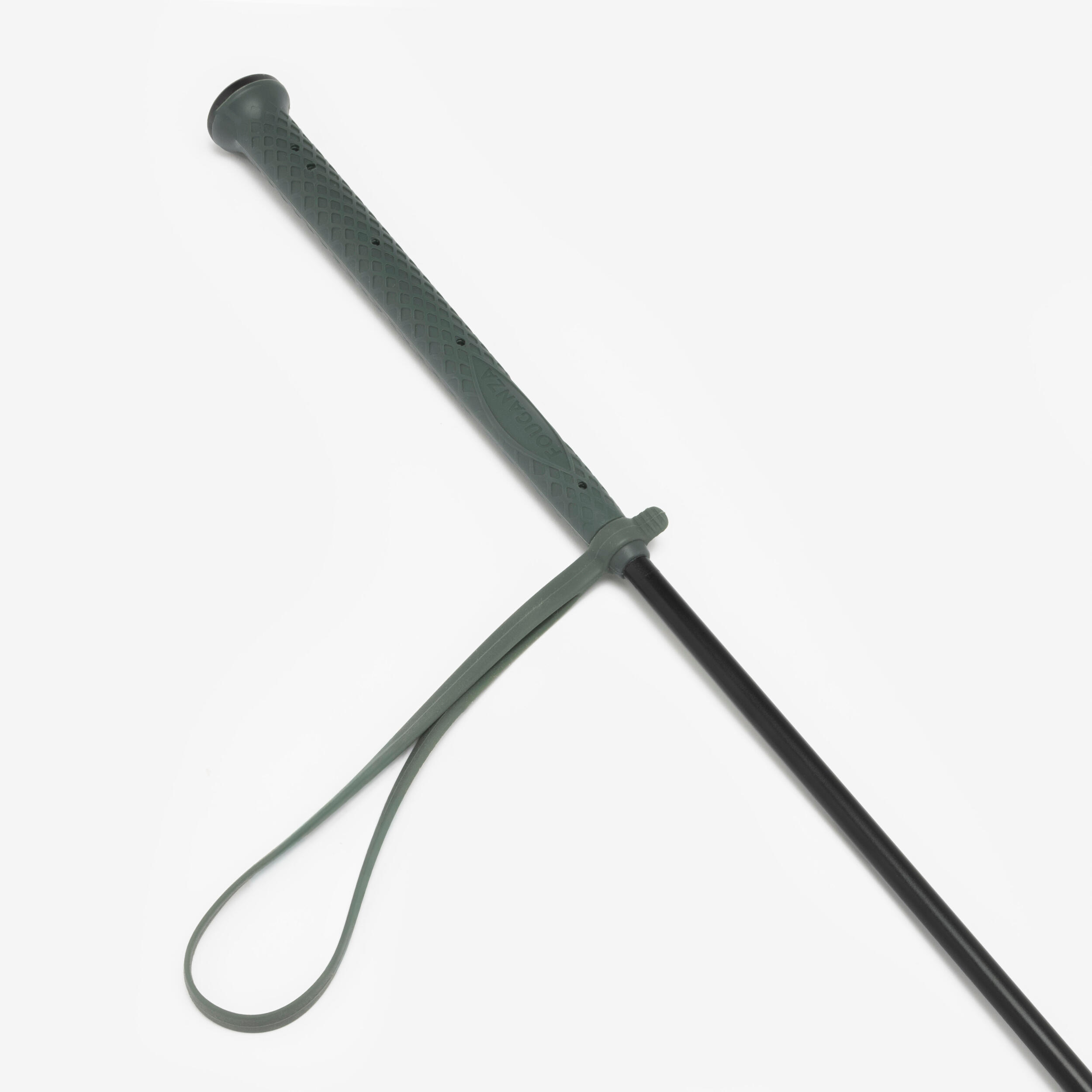 Cravache équitation - 500 vert et noir - 58 cm 2/3