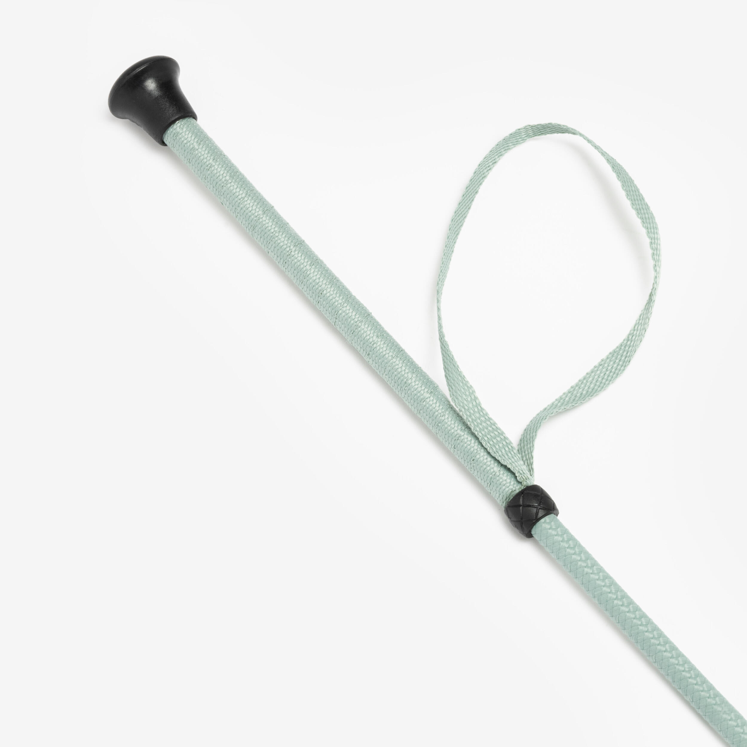 Cravache équitation 100 tressée verte 69 cm 2/3