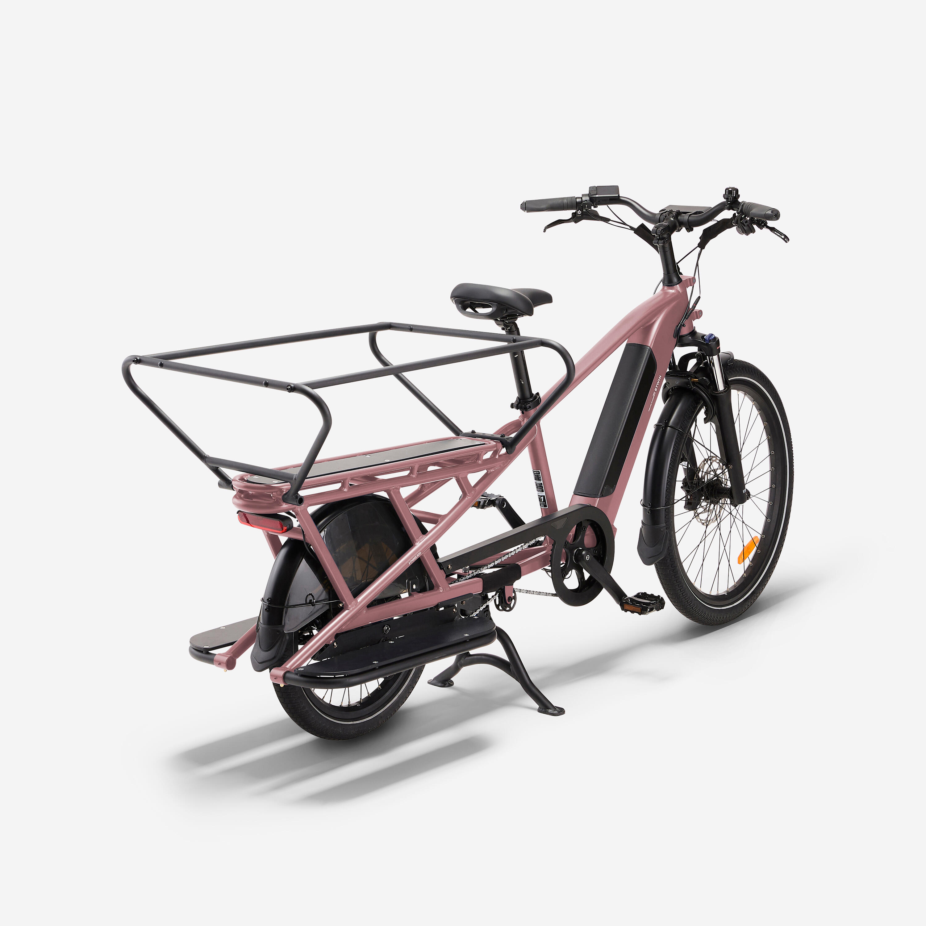 Velo cargo électrique longtail, E-three 500 rose taupe 5/19