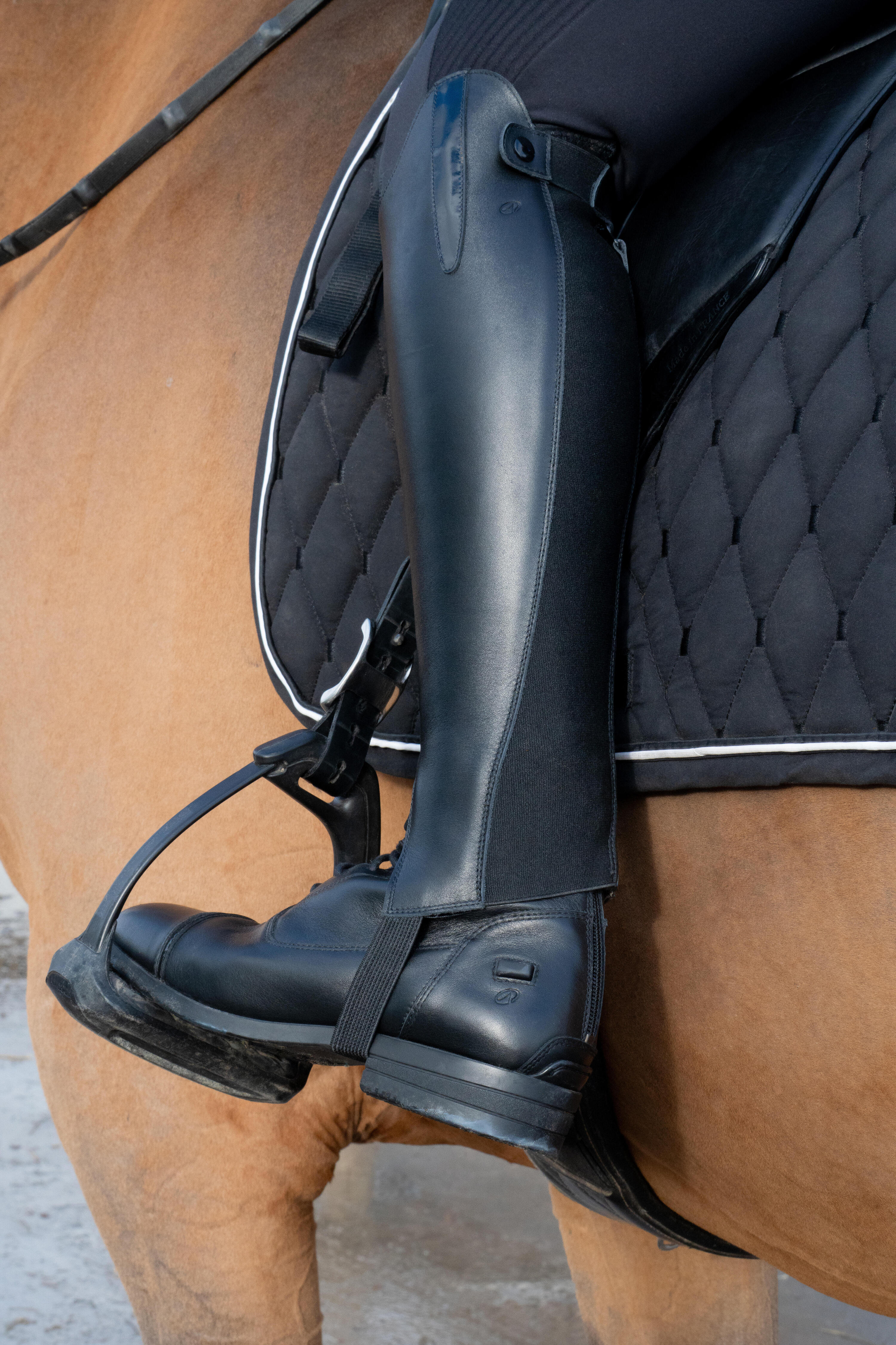 Mini-chaps cuir équitation Adulte - 900 noires 8/8