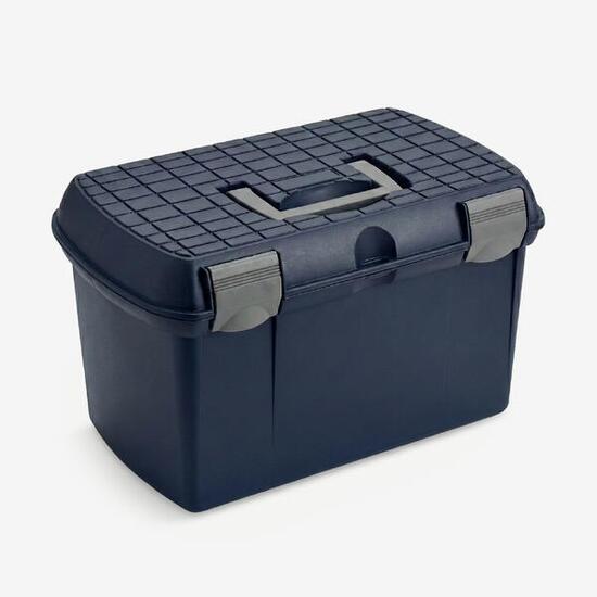 Mallette de pansage équitation 500 marine et grise