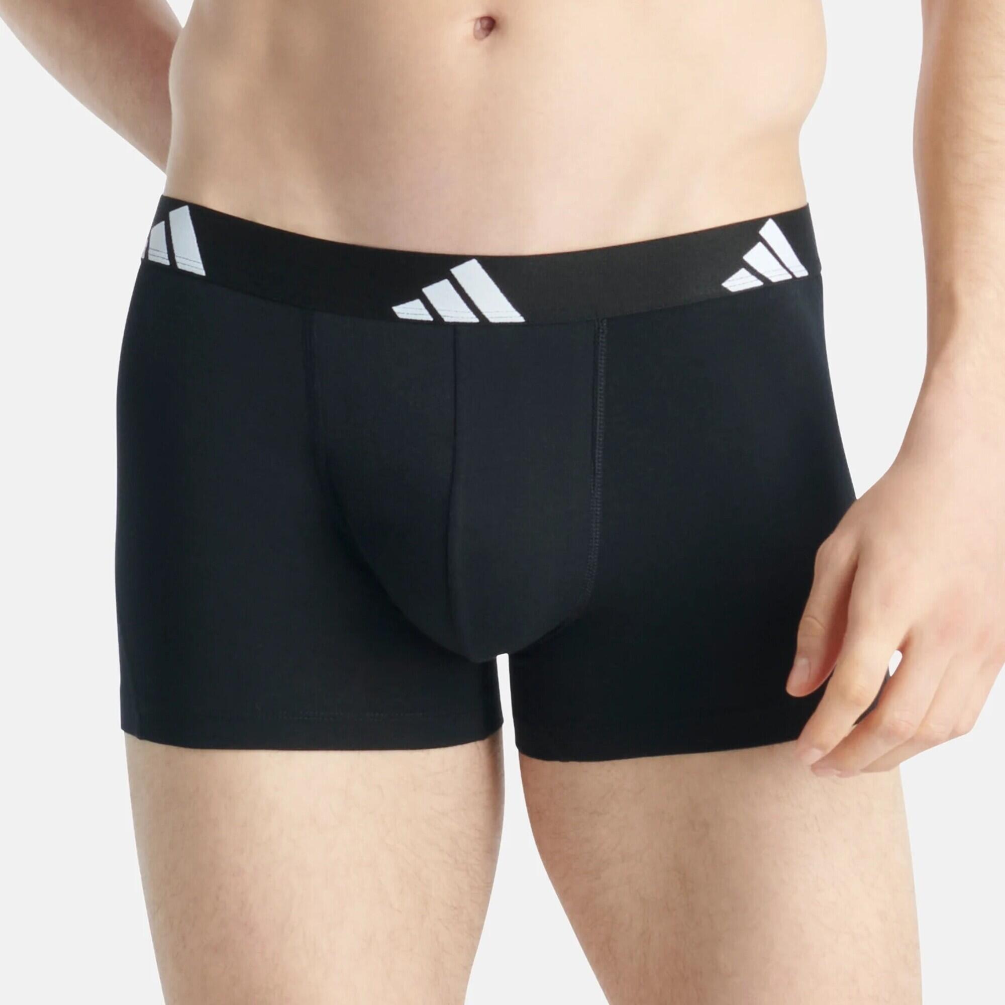 Calzoncillos boxer adidas Hombre pack 2 gris/negro 3/4