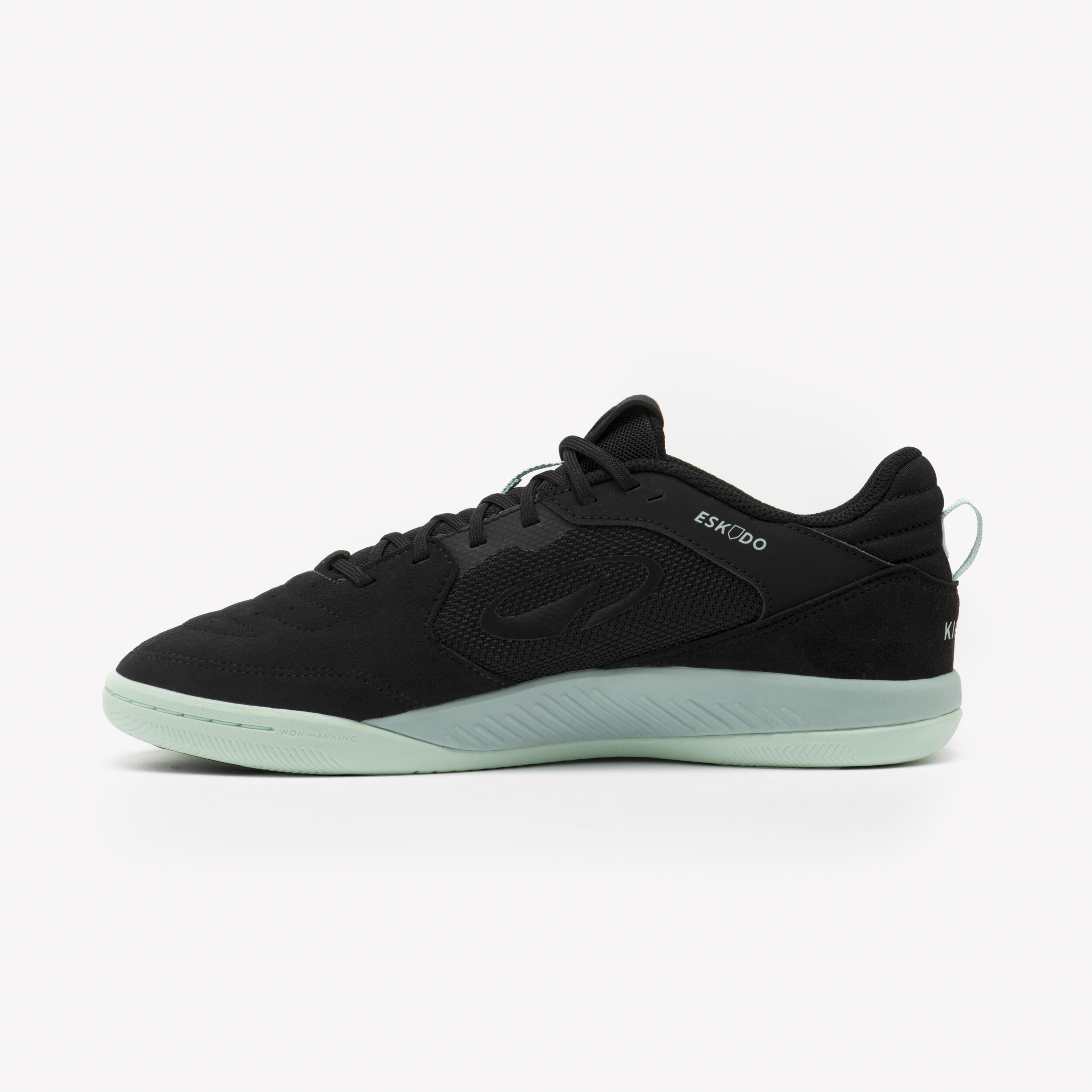 Chaussures de futsal adulte, Eskudo Suede Sala noir et vert 6/9