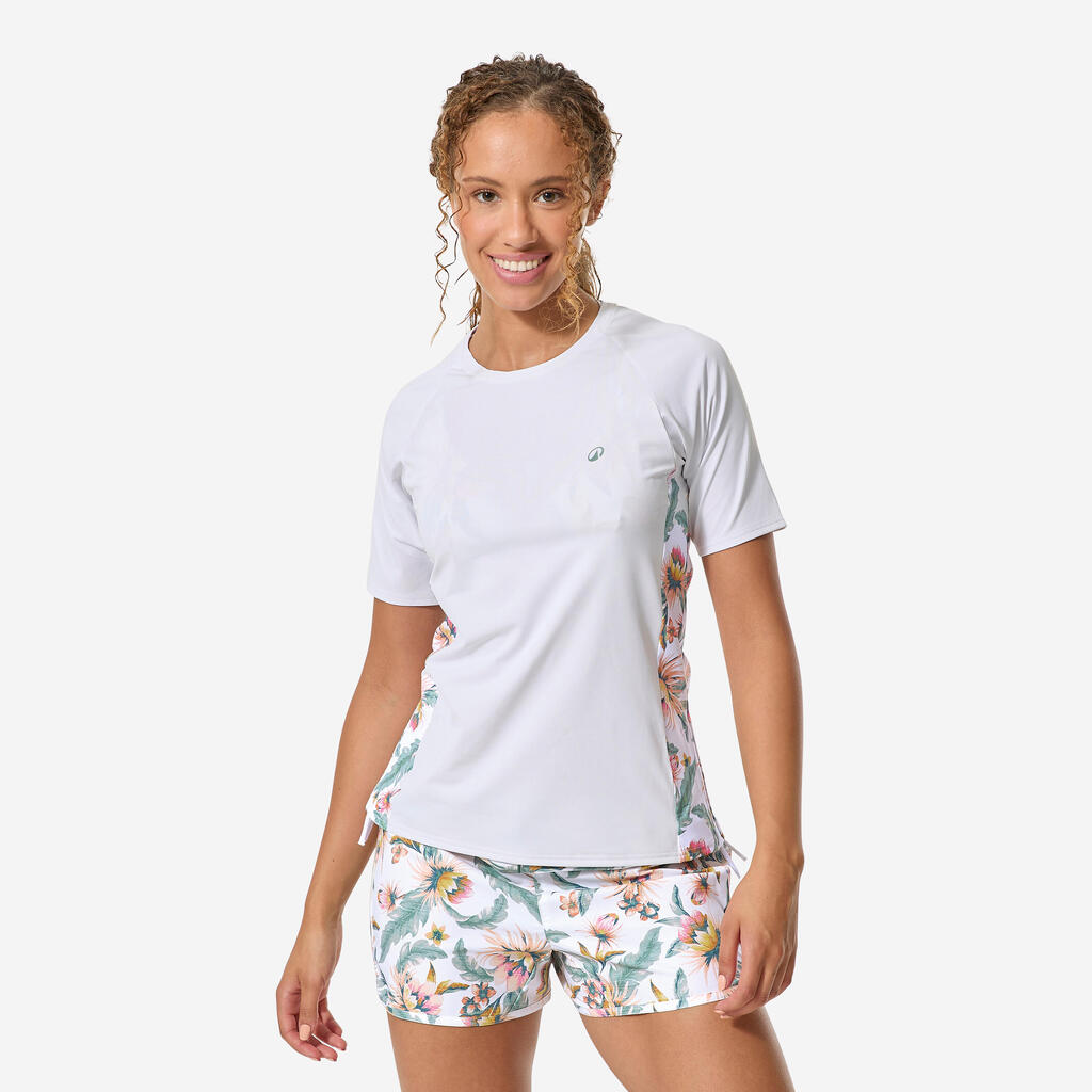 Women’s surfing short sleeve UV-protection t-shirt, Kanika white
