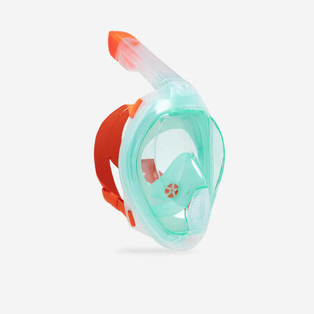 Маска Easybreath + для снорклінгу з акустичним клапаном для віку 10 + зелена