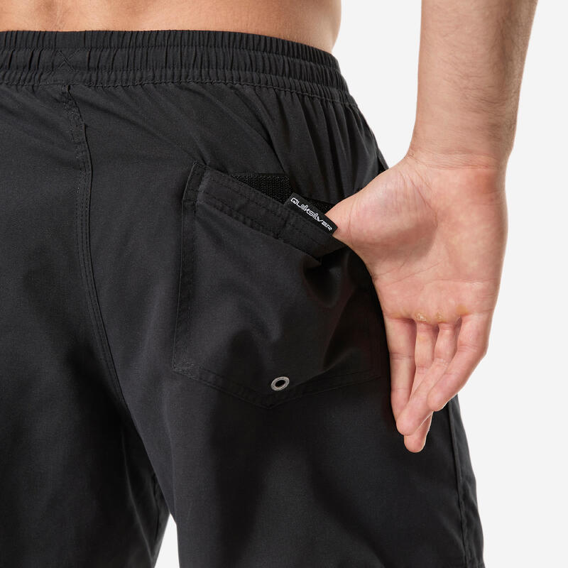 Șort de baie Boardshort surf Quiksilver court 15' talie elastică Negru