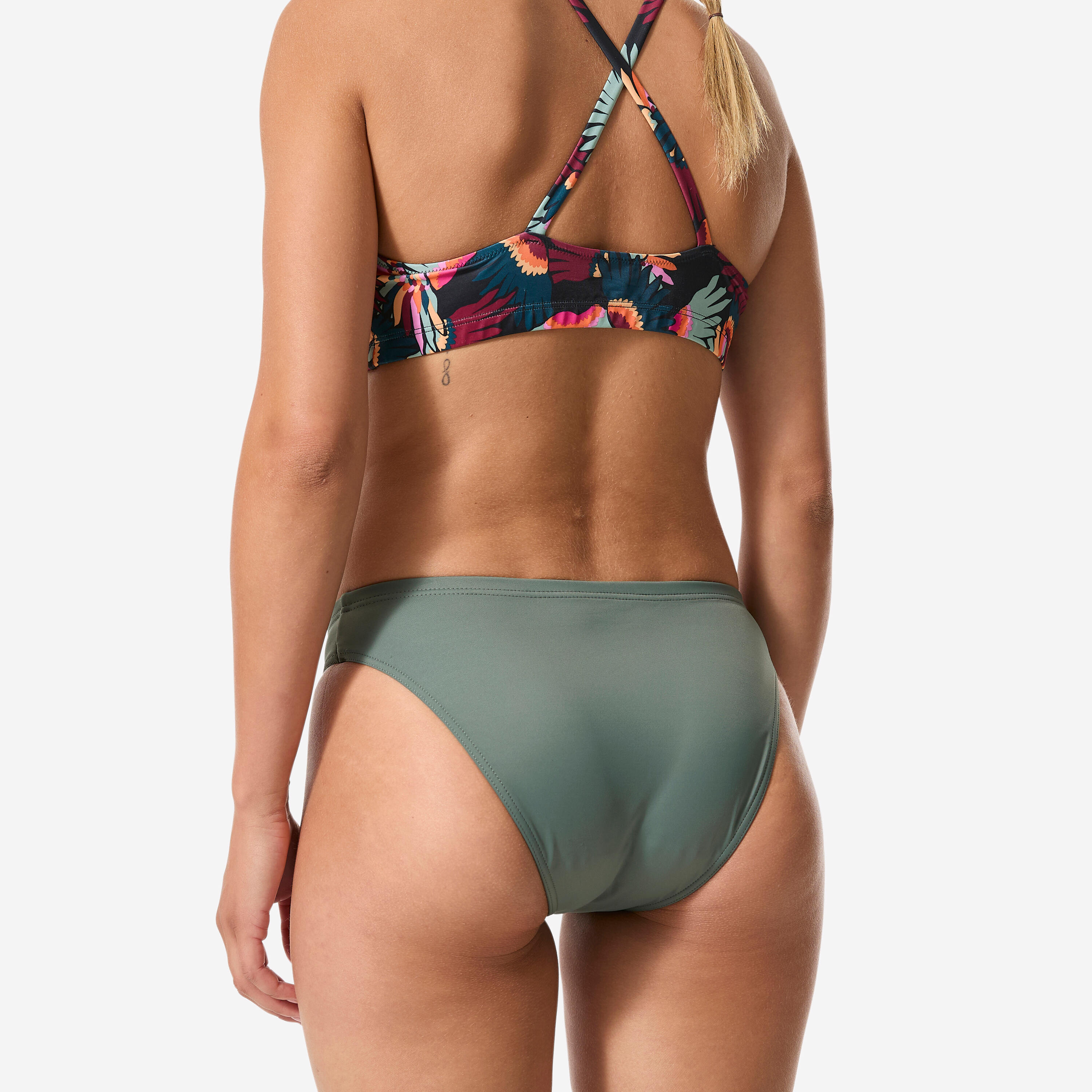 Bas de maillot de bain menstruel étanche femme - Kaki - Flux moyen - SMOON 4/12