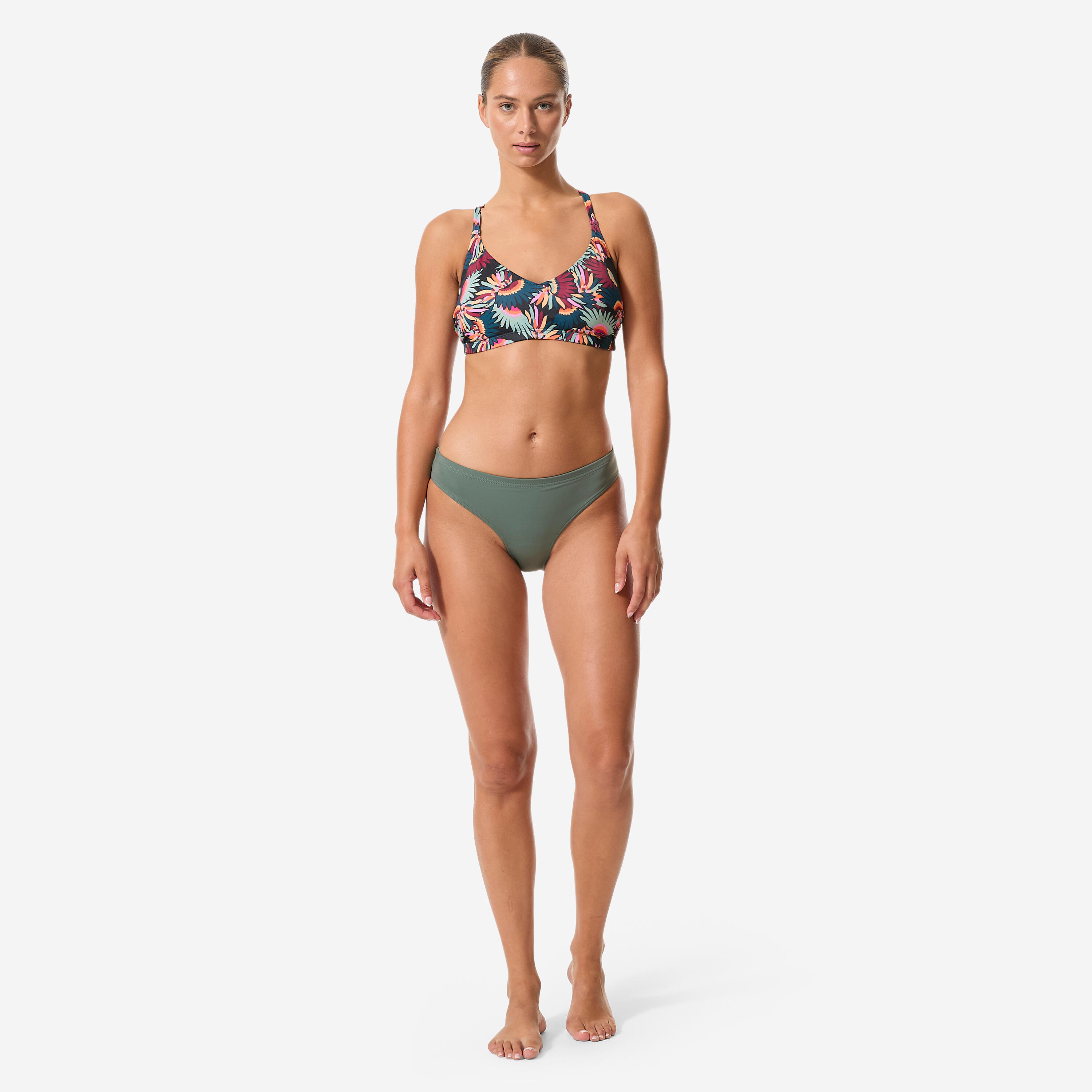 Bas de maillot de bain menstruel étanche femme - Kaki - Flux moyen - SMOON 3/12