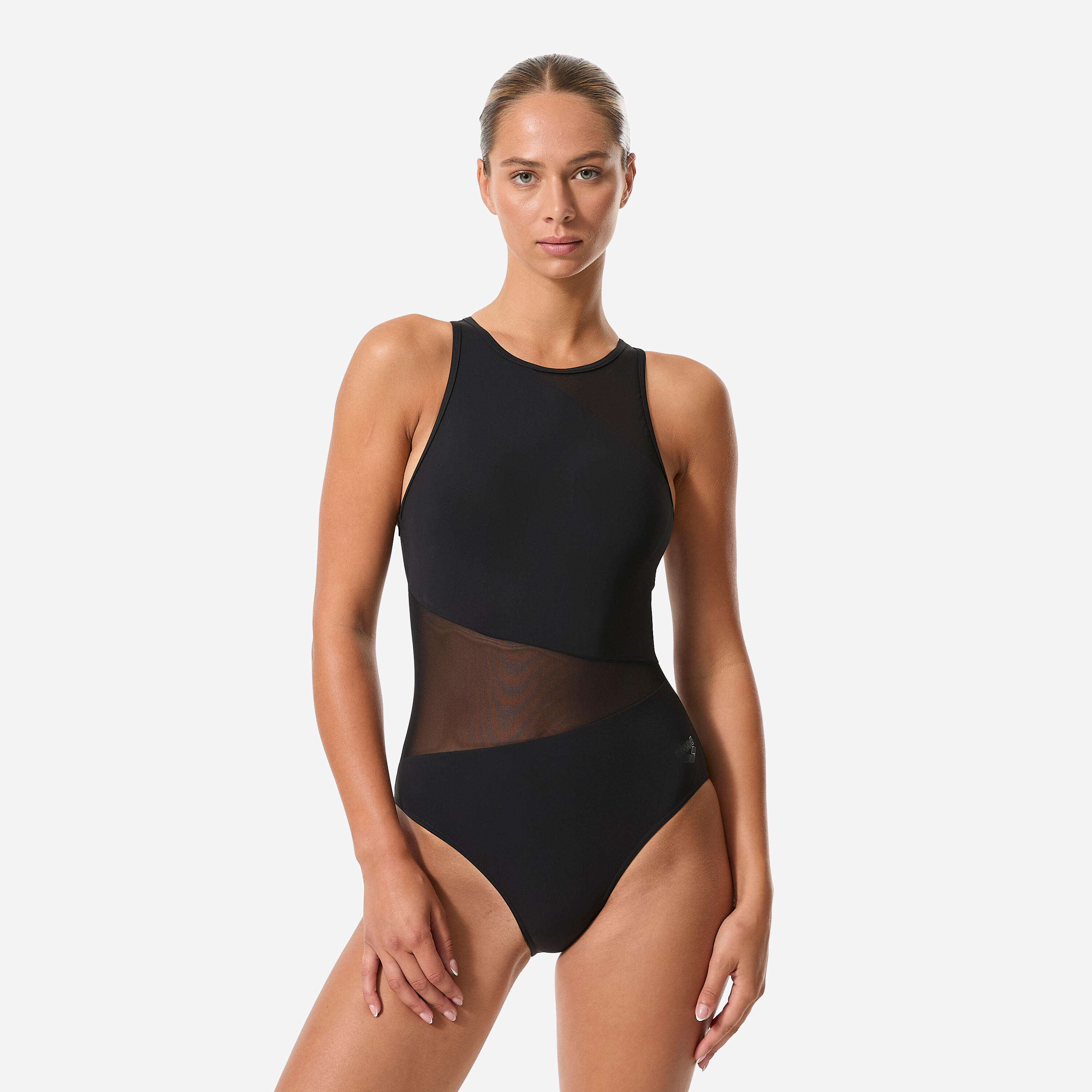 Maillot de bain natation 1 pièce femme, Mesh Panels Vent Back