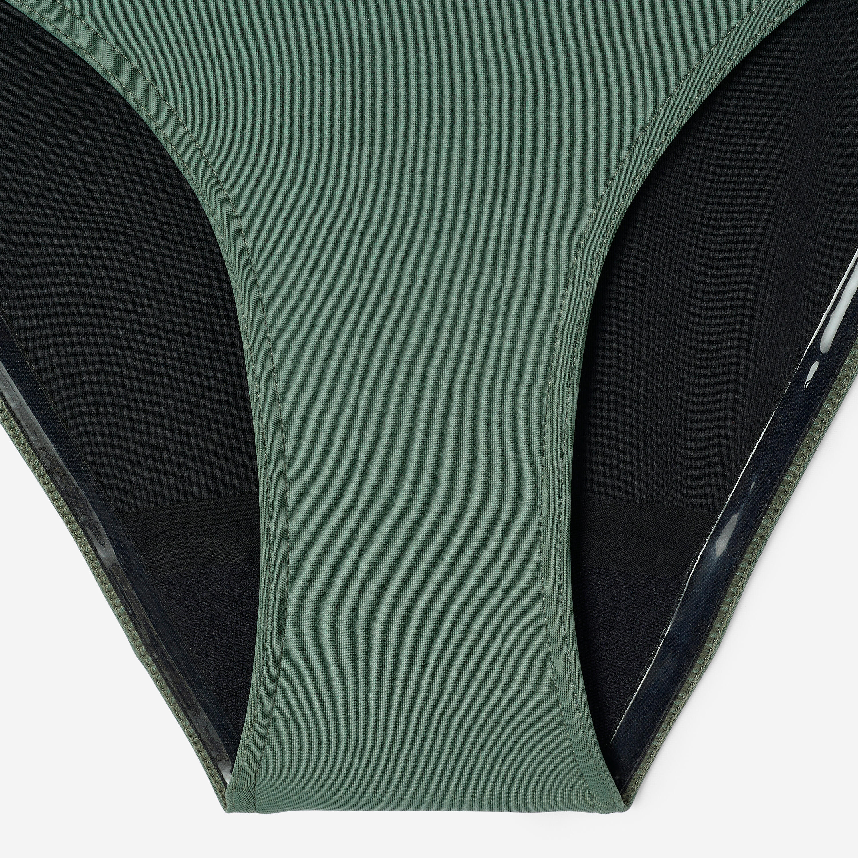 Bas de maillot de bain menstruel étanche femme - Kaki - Flux moyen - SMOON 8/12
