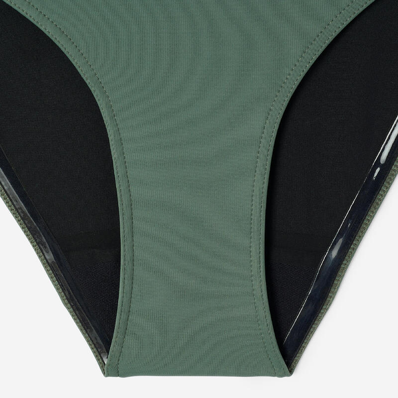 Slip de baie menstrual etanș Kaki - Flux mediu - SMOON Damă