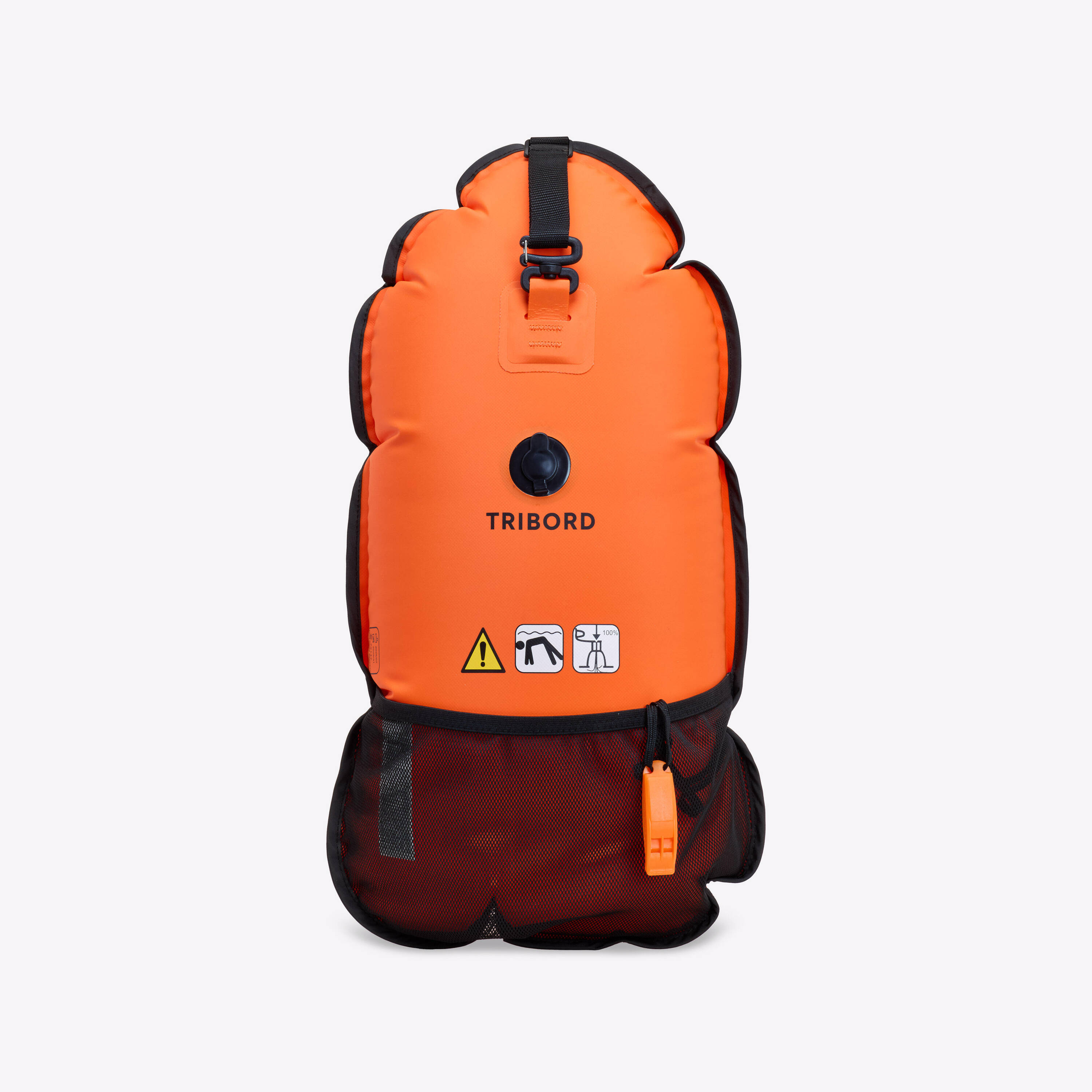 Open-water swimming buoy with outer net - OWS 100 orange -  2