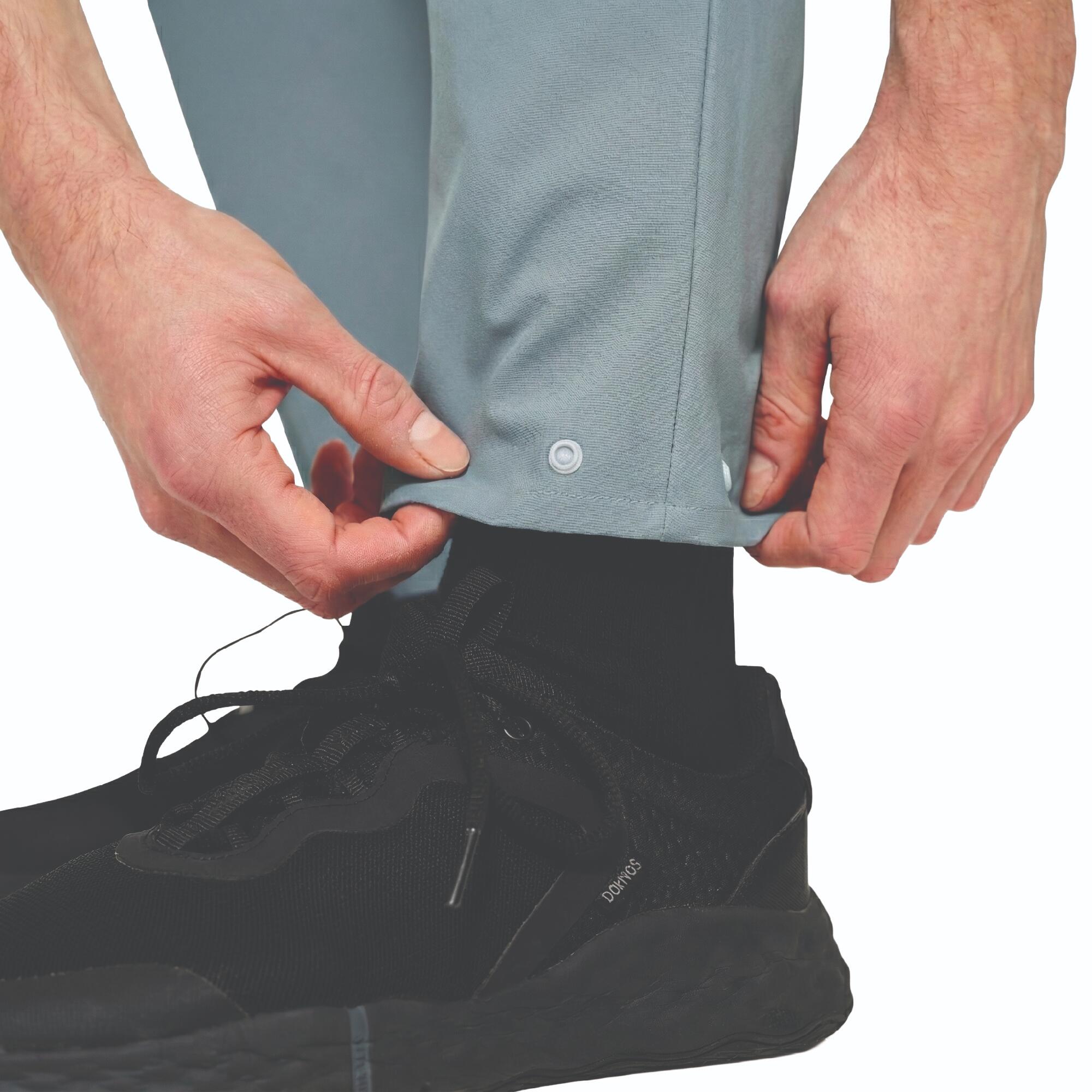 Men Gym Trackpant Convertible, Jog Fit, Quick Dry, Zip Pockets, 500 - Rainy Blue