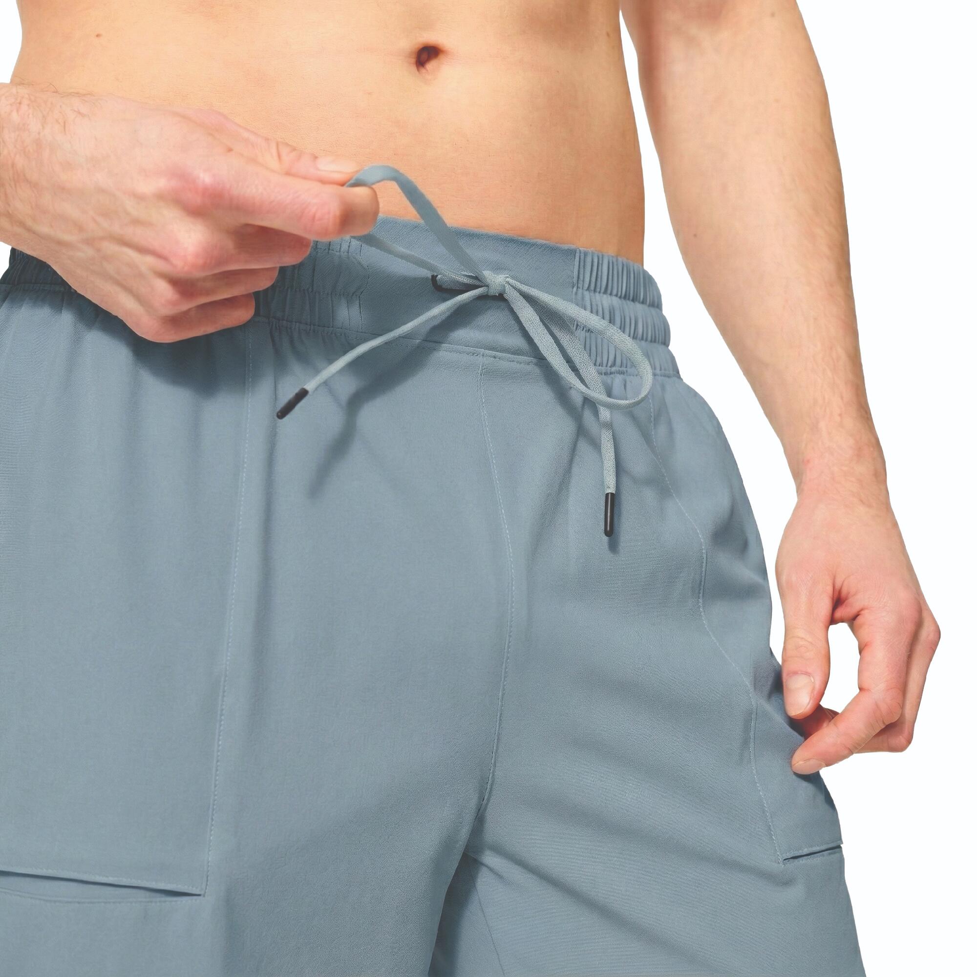 Men Gym Trackpant Convertible, Jog Fit, Quick Dry, Zip Pockets, 500 - Rainy Blue