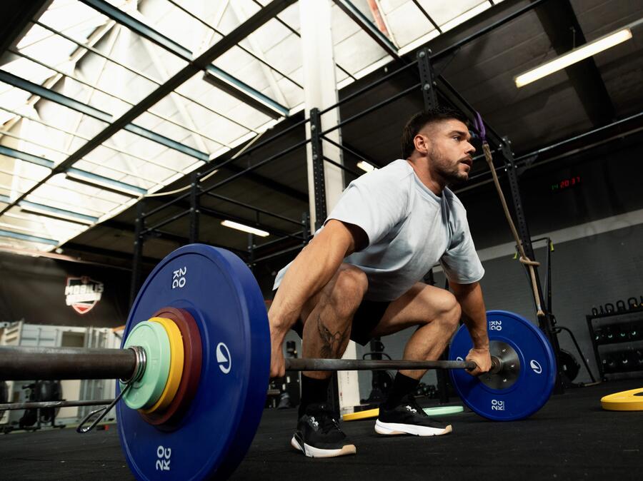 woman jumping on box