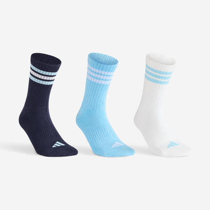 CHAUSSETTES DE SPORT ADIDAS HAUTES BLEU BLANC EN LOT DE 3.