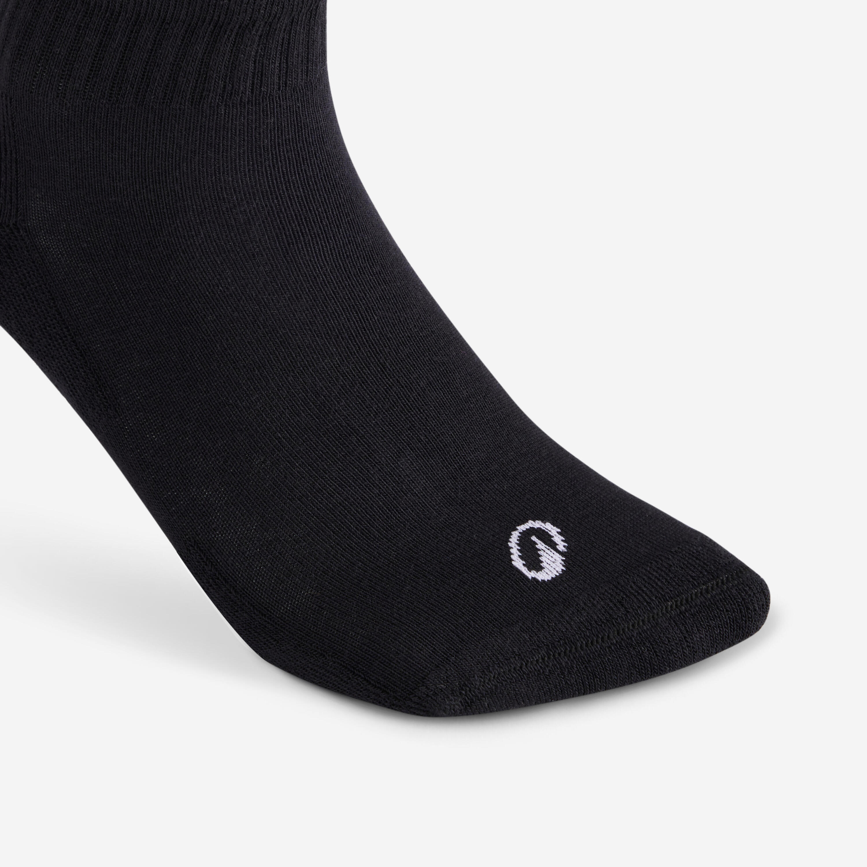 CHAUSSETTES DE TENNIS MI-HAUTES RS 100 NOIR LOT DE 3 3/5
