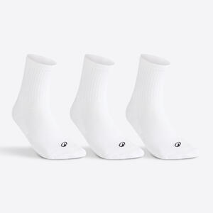 Calcetines largos de deporte RS 100 blanco lote de 3 pares