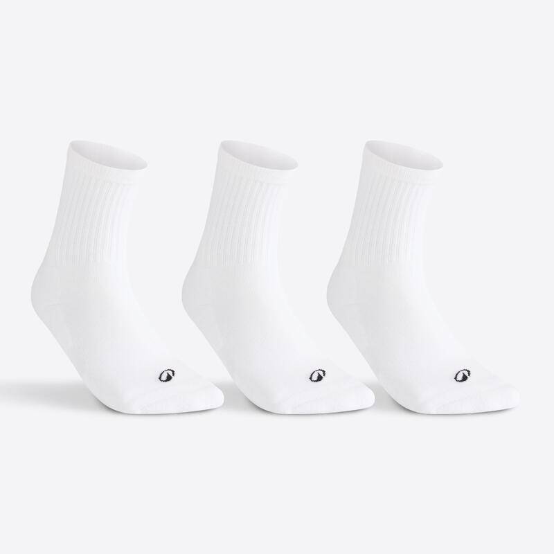 Set de 3 perechi de șosete de sport lungi RS100 Alb
