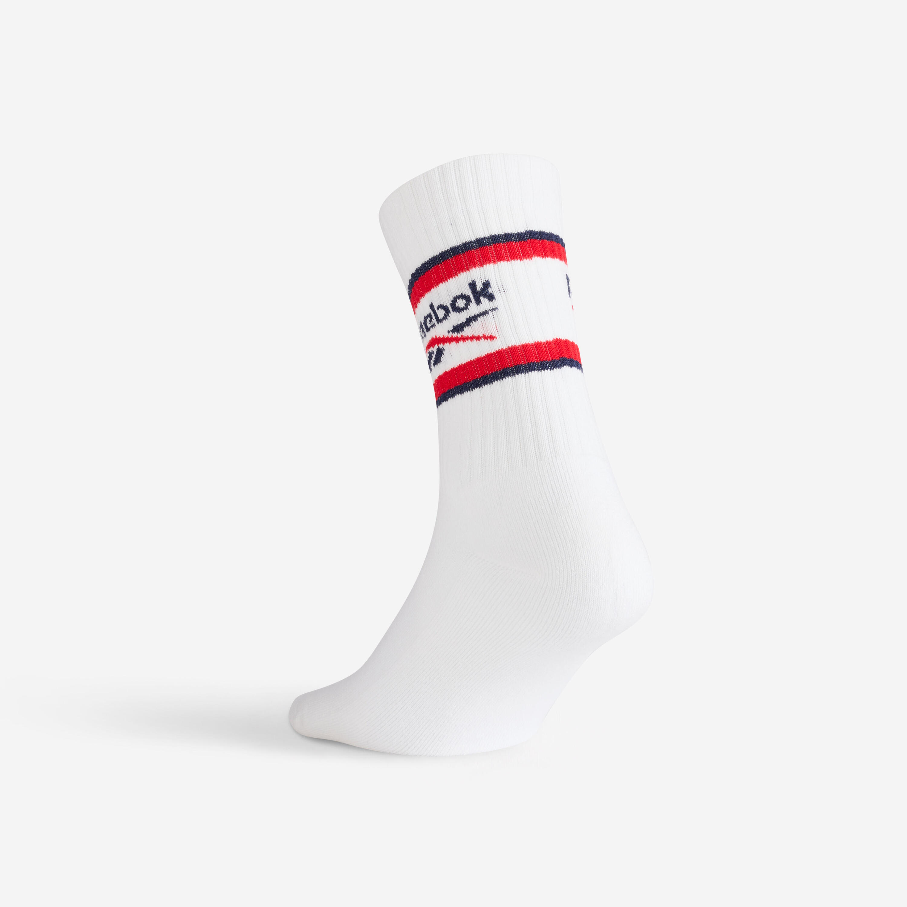 Hohe Sportsocken, 3er-Pack für Erwachsene, Reebok, weiss mit Muster 5/5