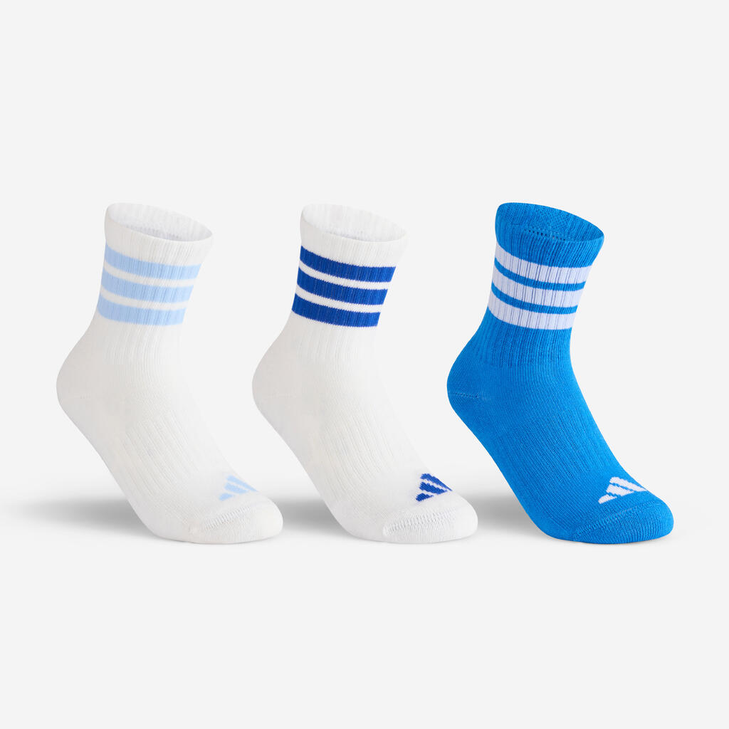Kids' High Sport Socks 3-Pack - Blue White