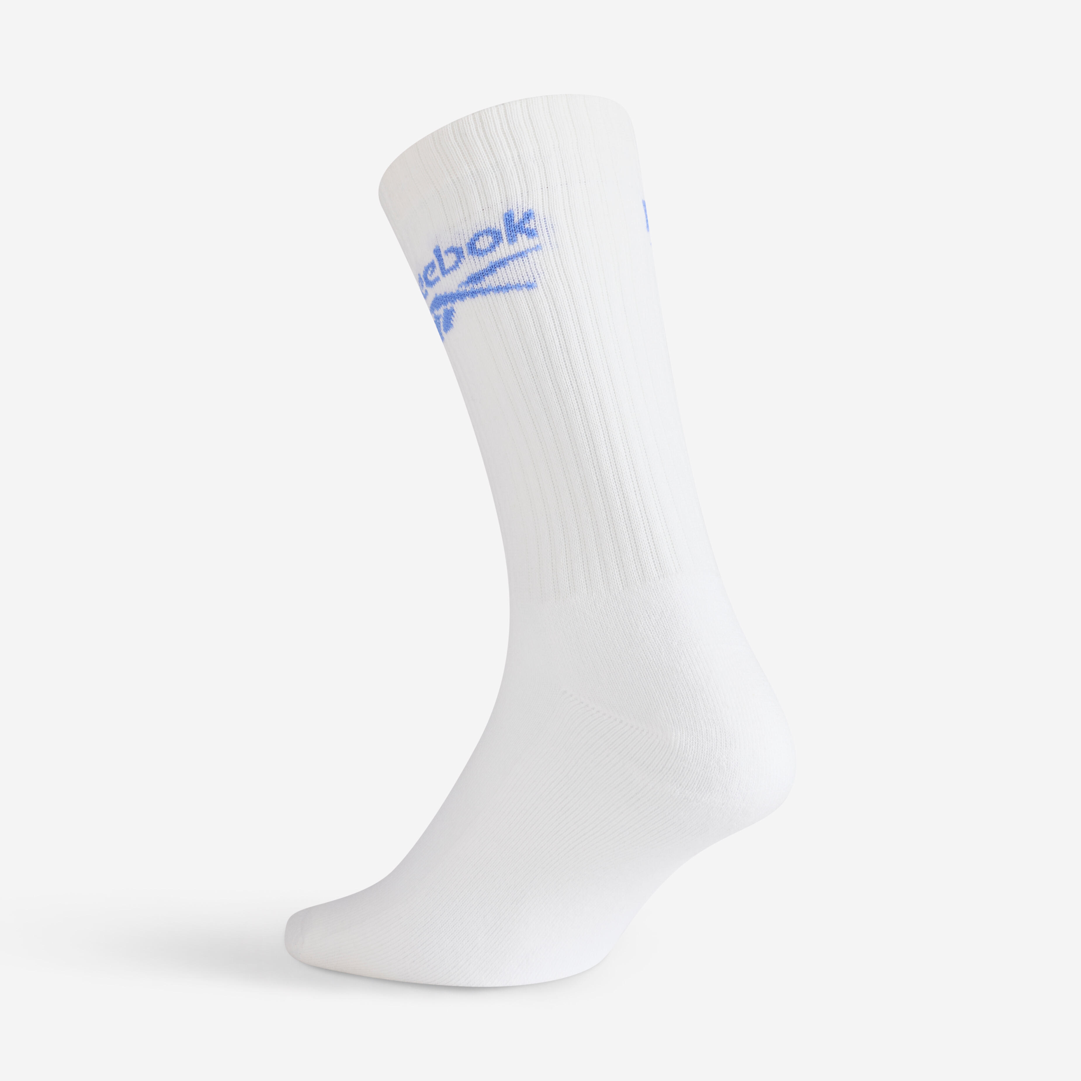 REEBOK Športové ponožky vysoké s logom 3 páry biele 39-42 · záber 6