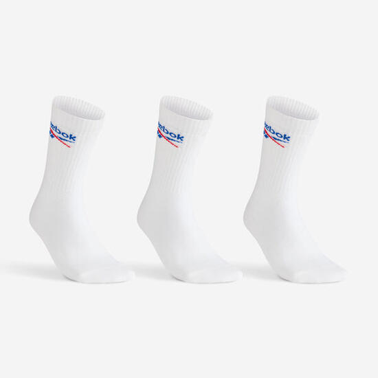Chaussettes de sport hautes lot de 3 paires adulte, Reebok High blanc