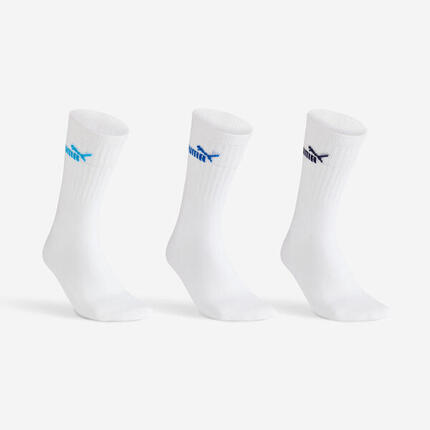 Chaussettes de sport hautes lot de 3 paires adulte, Puma High blanc