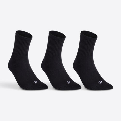 CHAUSSETTES DE SPORT HAUTES RS 100 NOIR LOT DE 3
