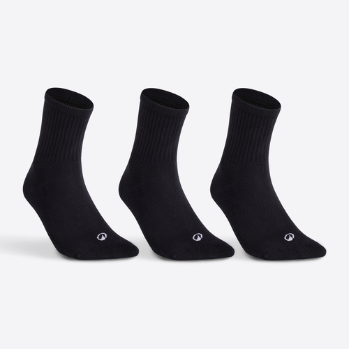 CHAUSSETTES DE SPORT HAUTES RS 100 NOIR LOT DE 3