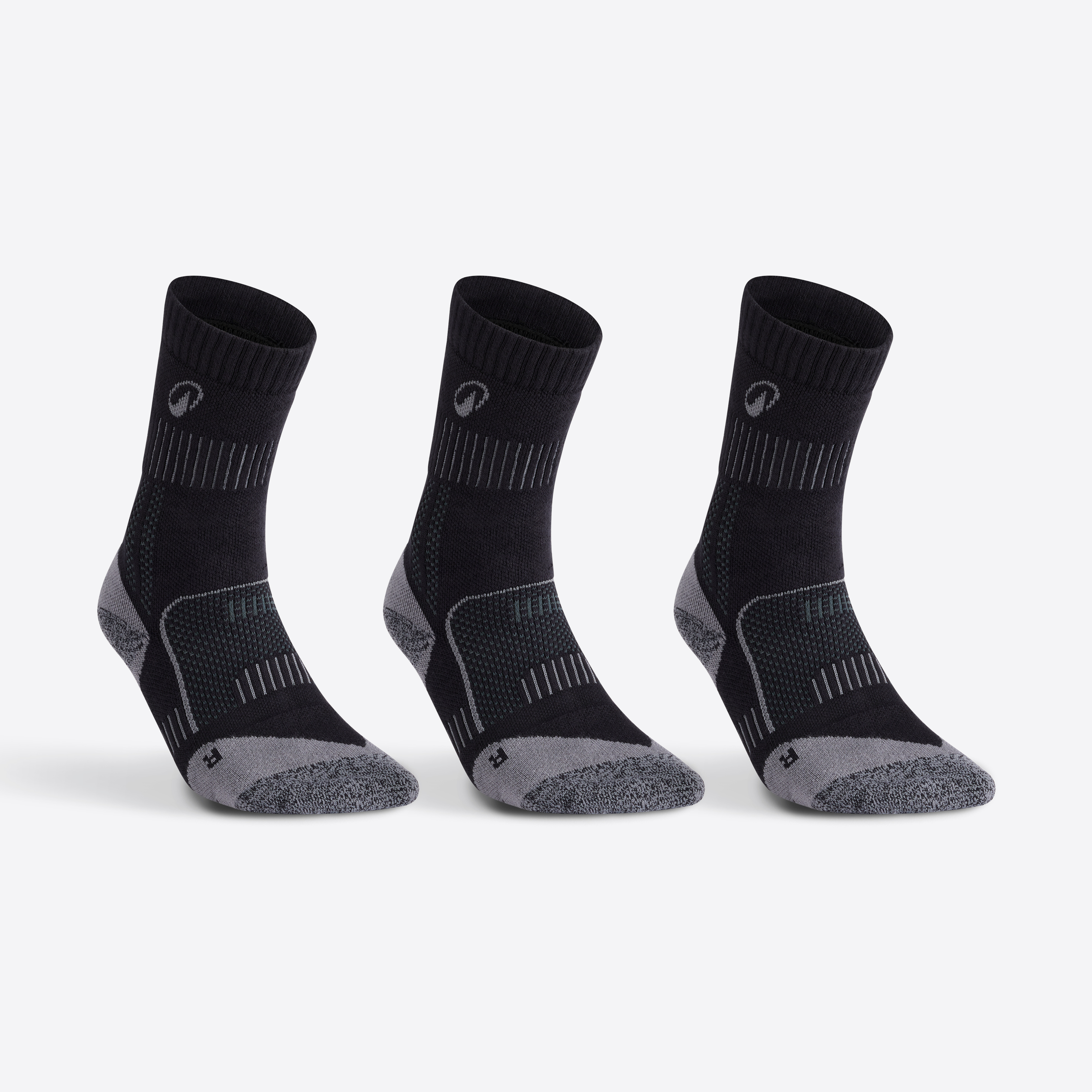 Chaussettes de sport hautes rs 900 noir gris lot de 3 - Artengo