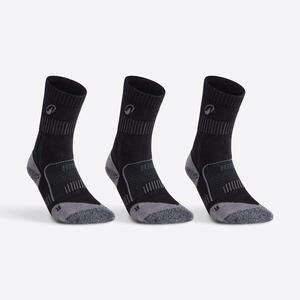 Calcetines altos de tenis Pack de 3 Artengo RS900 negro