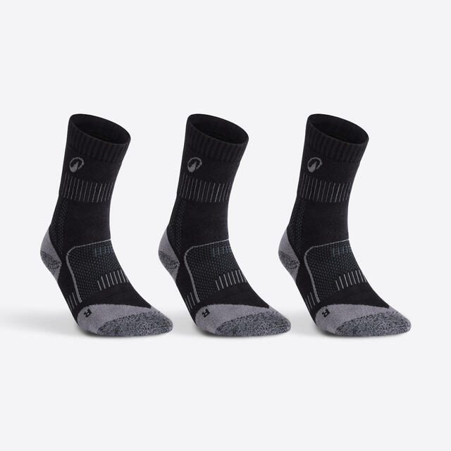 Tennissokken RS 900 hoog x3 zwart/grijs