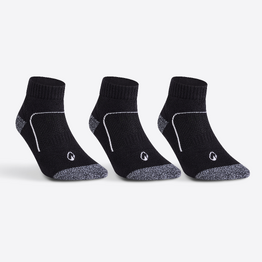 CHAUSSETTES DE SPORT MI-HAUTES ARTENGO RS 900 NOIR  BLANC LOT DE 3