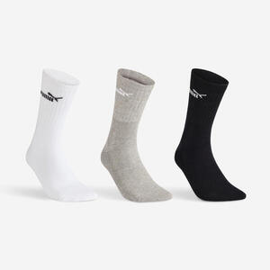 Calcetines largos de deporte lote de 3 pares niño, Puma JR High blanco gris negro