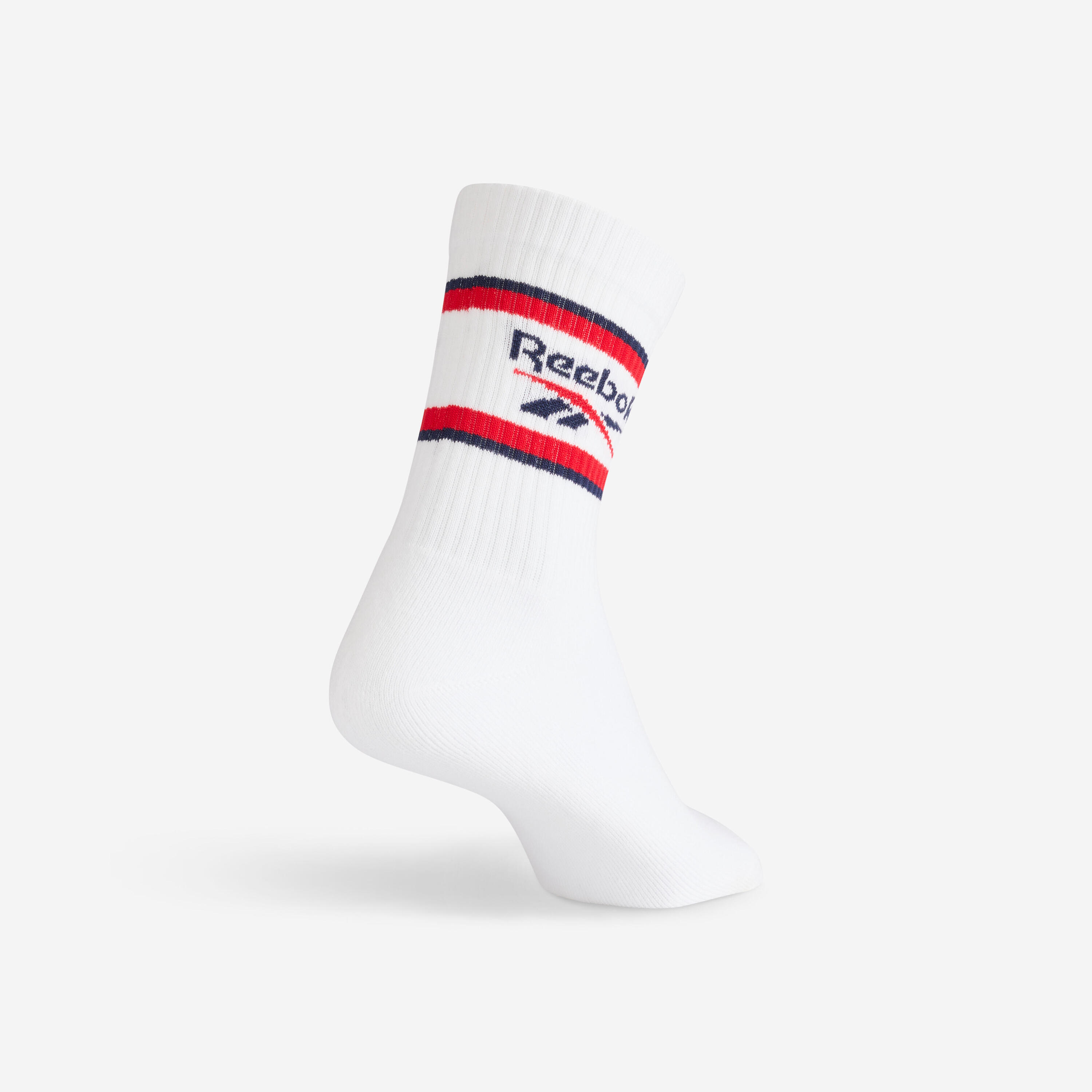 Hohe Sportsocken, 3er-Pack für Erwachsene, Reebok, weiss mit Muster 4/5