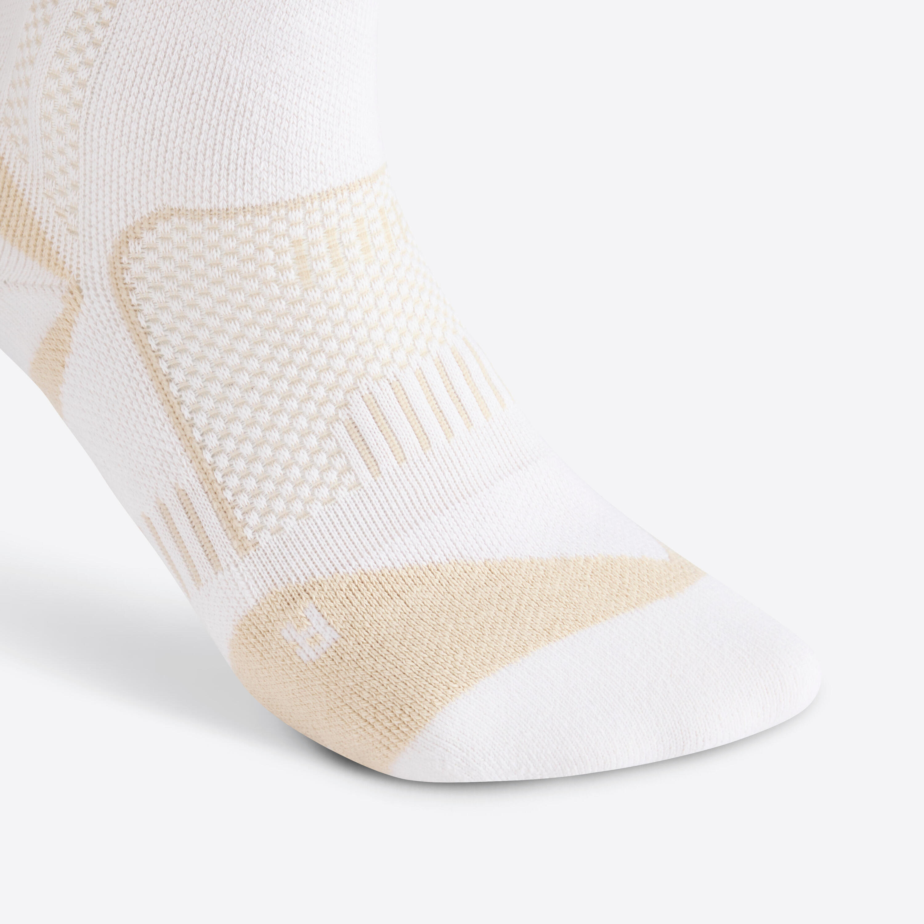 Chaussettes tennis coton hautes Gael Monfils - RS 900 blanc cassé lot de 3 3/5