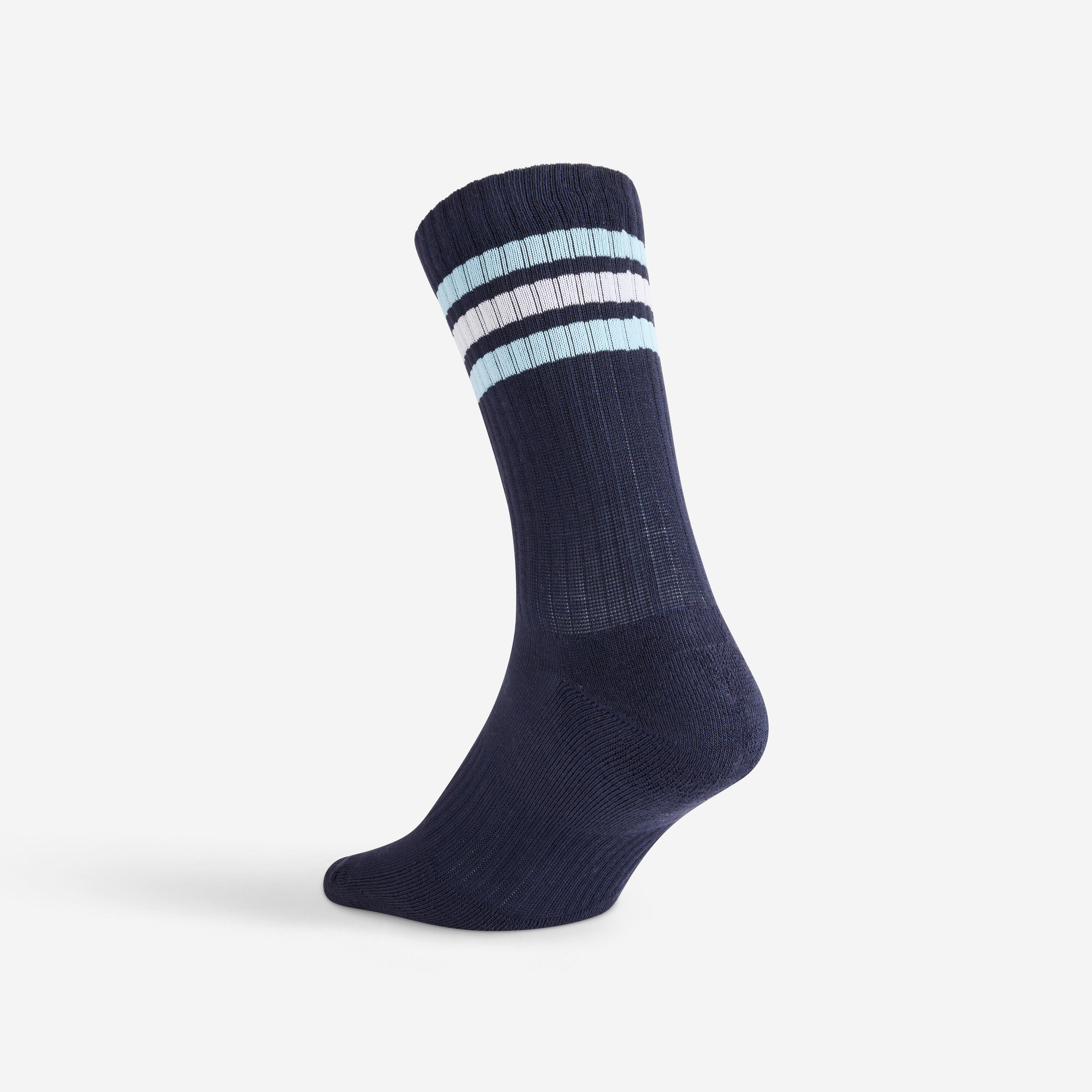 CHAUSSETTES DE SPORT ADIDAS HAUTES BLEU BLANC EN LOT DE 3. 5/5